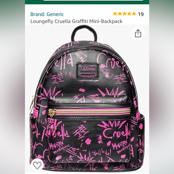 NWT Loungefly Villains cruella graffiti mini backpack - Picture 2 of 16